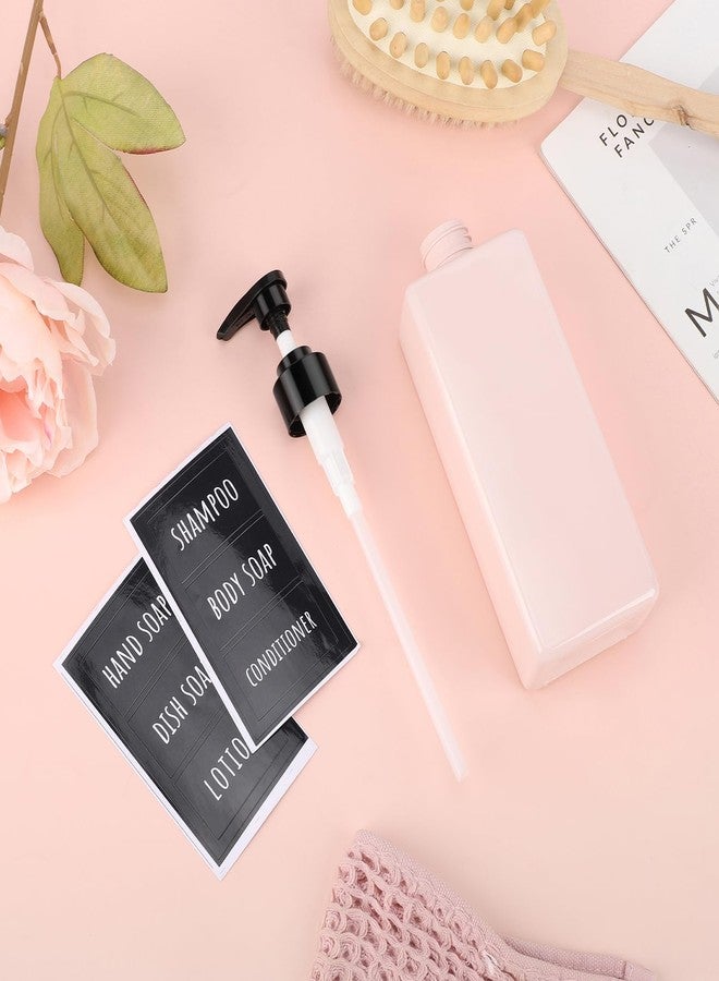 سيج بيوتي مجموعة موزع صابون سيج بيوتي، عبوة من 4 زجاجات استحمام قابلة لإعادة التعبئة سعة 500 مل مع ملصقات، زجاجات بلاستيكية مربعة للشامبو والبلسم سعة 500 مل للحمام، موزع صابون فارغ لليدين والأطباق للمطبخ - Image 2